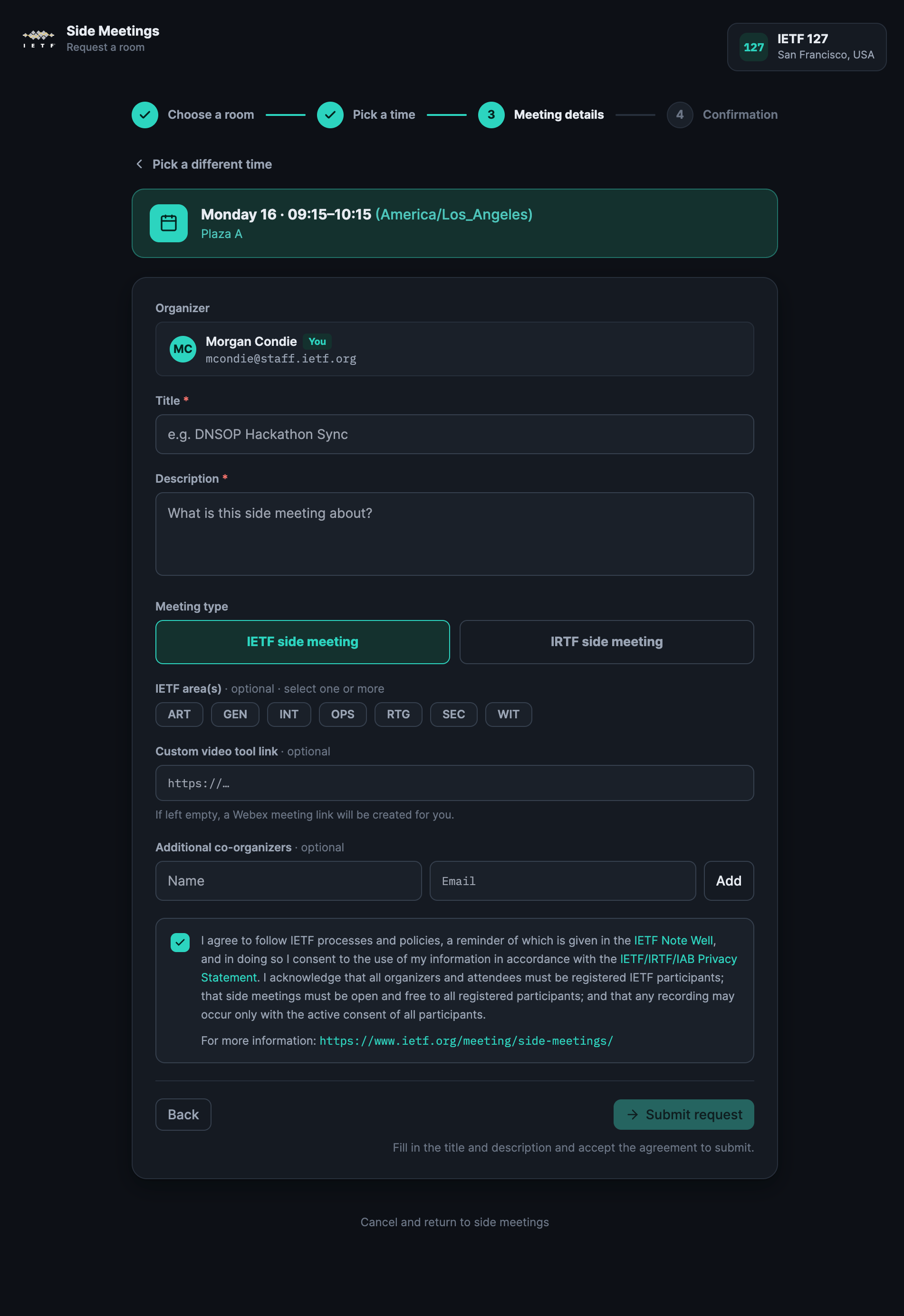 sidemeetings- full screenshot